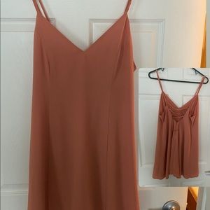 Never warn forever 21 baby doll dress. Tie back. Dusty pink. Size large